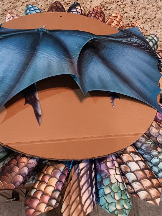 Dragon Mum - Dragon Scale Paper Cone Art With Blue Dragon Face And Wings - Picture 7 of 7